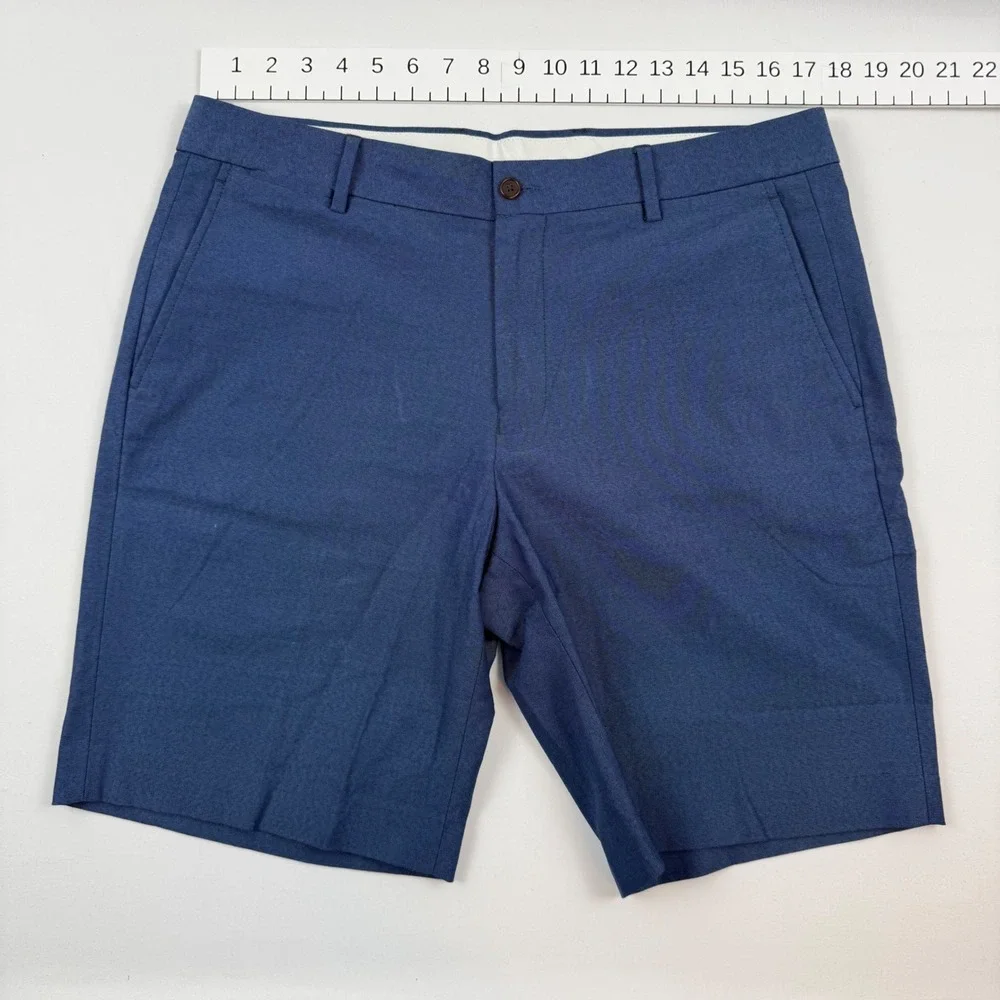 FootJoy 1857 Mens Navy Blue Cotton Blend Stretch Golf Shorts Size 34